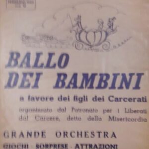 MANIFESTO CARTONATO BALLO CARNEVALE PRO FIGLI DETENUTI 1969 PRO CARCERATI TORINO